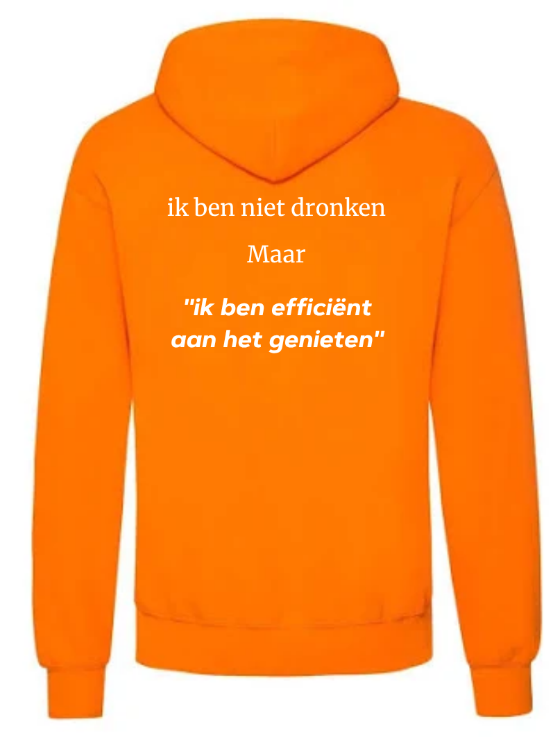 Trui met Ik ben efficiënt aan het genieten-quote